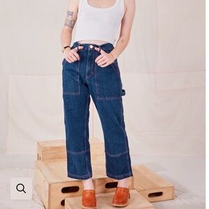 💙Big Bud Press Petit Carpenter Dark Denim Red Stiching pants size medium❤️